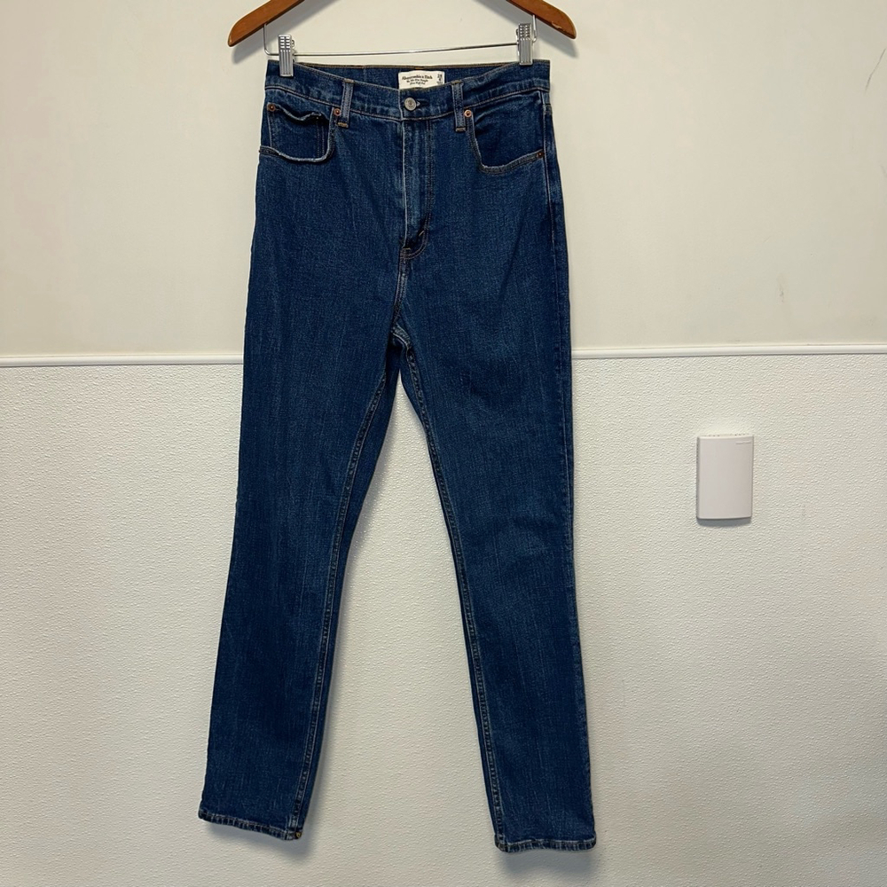 Abercrombie & Fitch Women’s Jeans Size 28 (6) Curve Blue Denim 90s Slim Straight - Picture 6 of 12